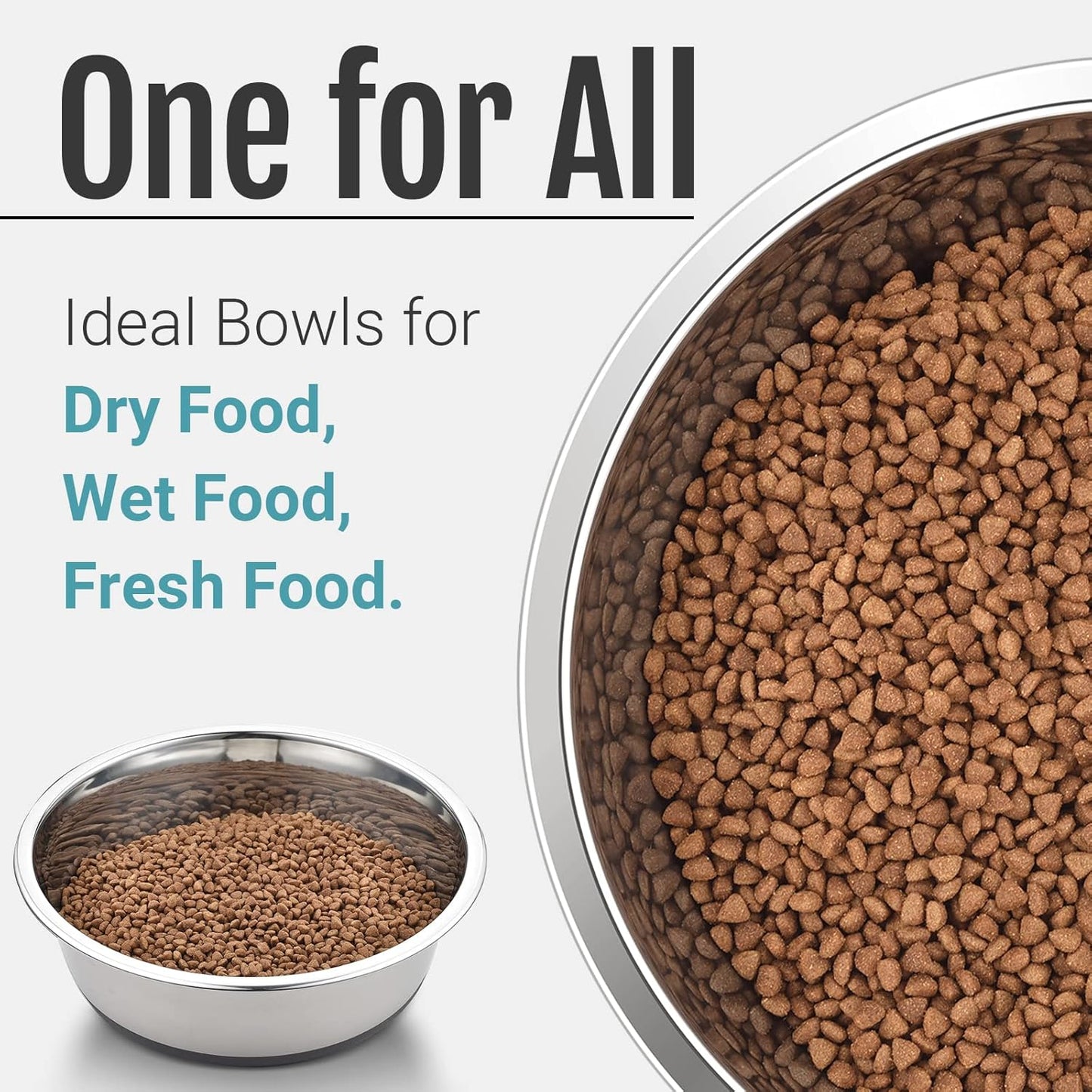 Wide Stainless Steel Pet Bowls